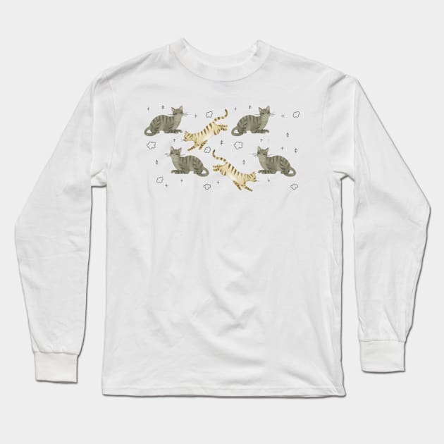 Cats Long Sleeve T-Shirt by Petit Faon Prints